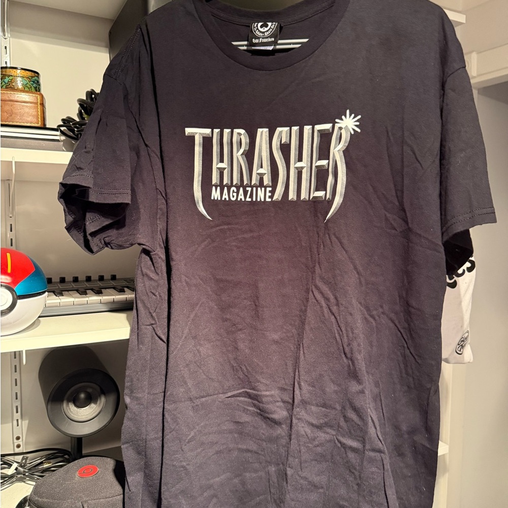 Thrasher Black and White Logo Tee